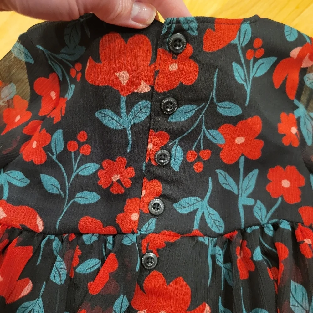 Carters Long Sleeve Floral Fancy Dress Size 2T New